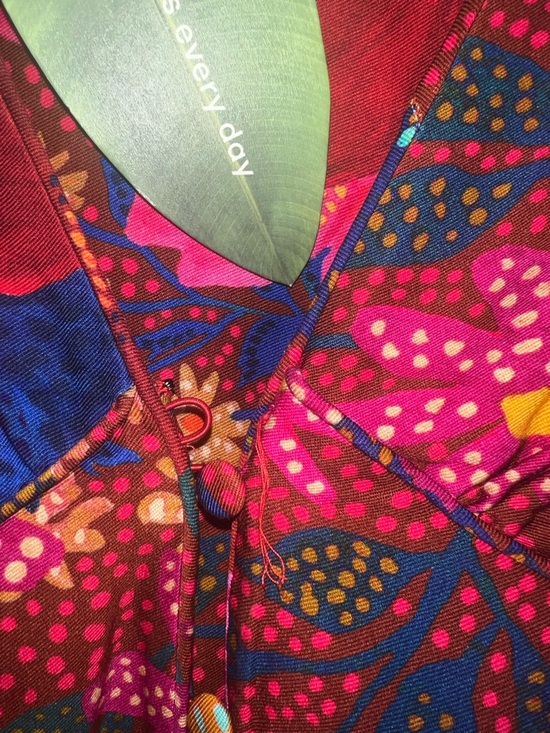 Farm Rio Snake Garden Red Floral Mini Dress NWT Large Tropical Boho - Picture 15 of 16